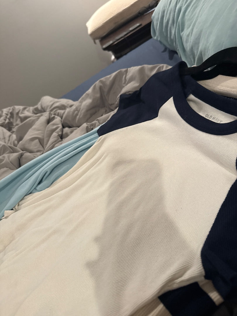 White/Navy Old Navy Women-Tops, Small